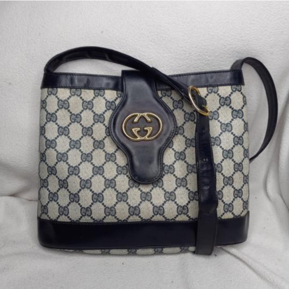 Authentic Vintage Gucci GG Monogram Supreme Britt Blondie Bucket Shoulder Bag - Picture 2 of 11